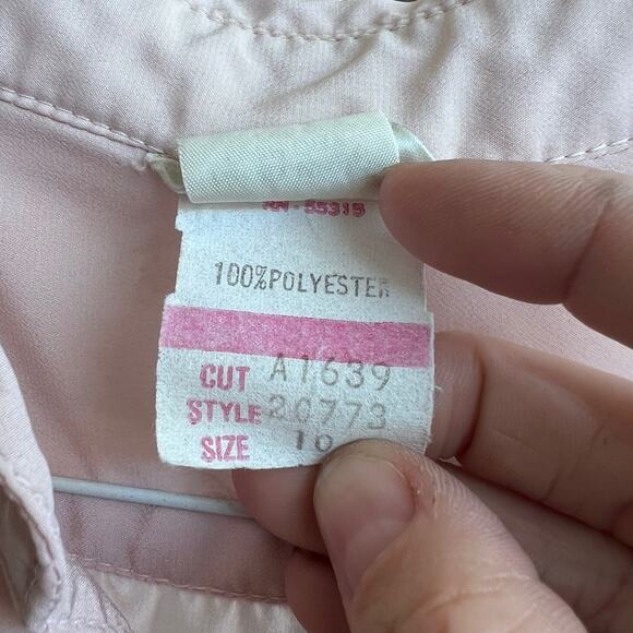 Vintage Dana Point soft pink button down top size 10 - Picture 4 of 5